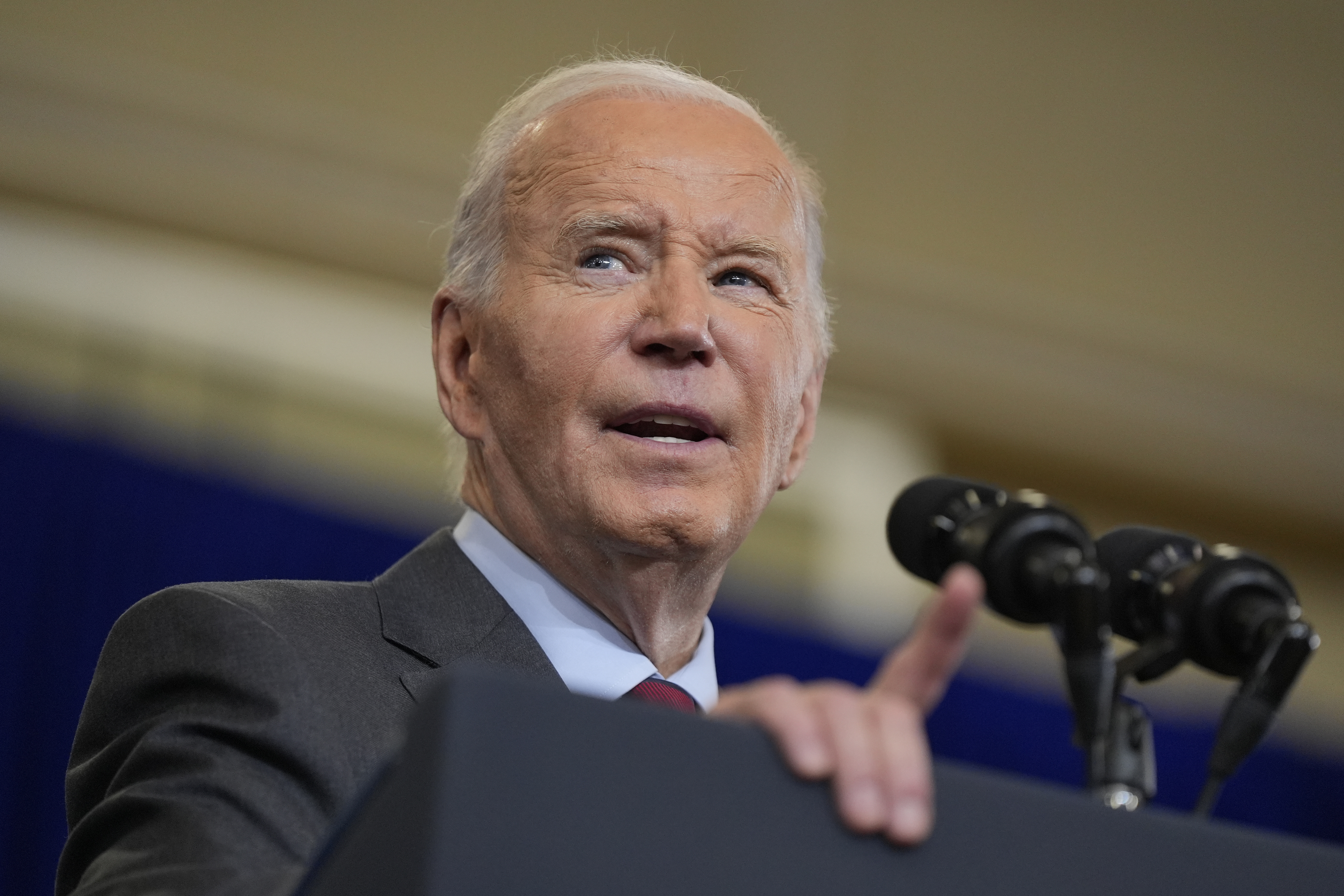 President Joe Biden delivers remarks on lowering the cost of prescription drugs, at NHTI Concord Community College, Tuesday, Oct. 22, 2024, in Concord, N.H. (AP Photo/Manuel Balce Ceneta)