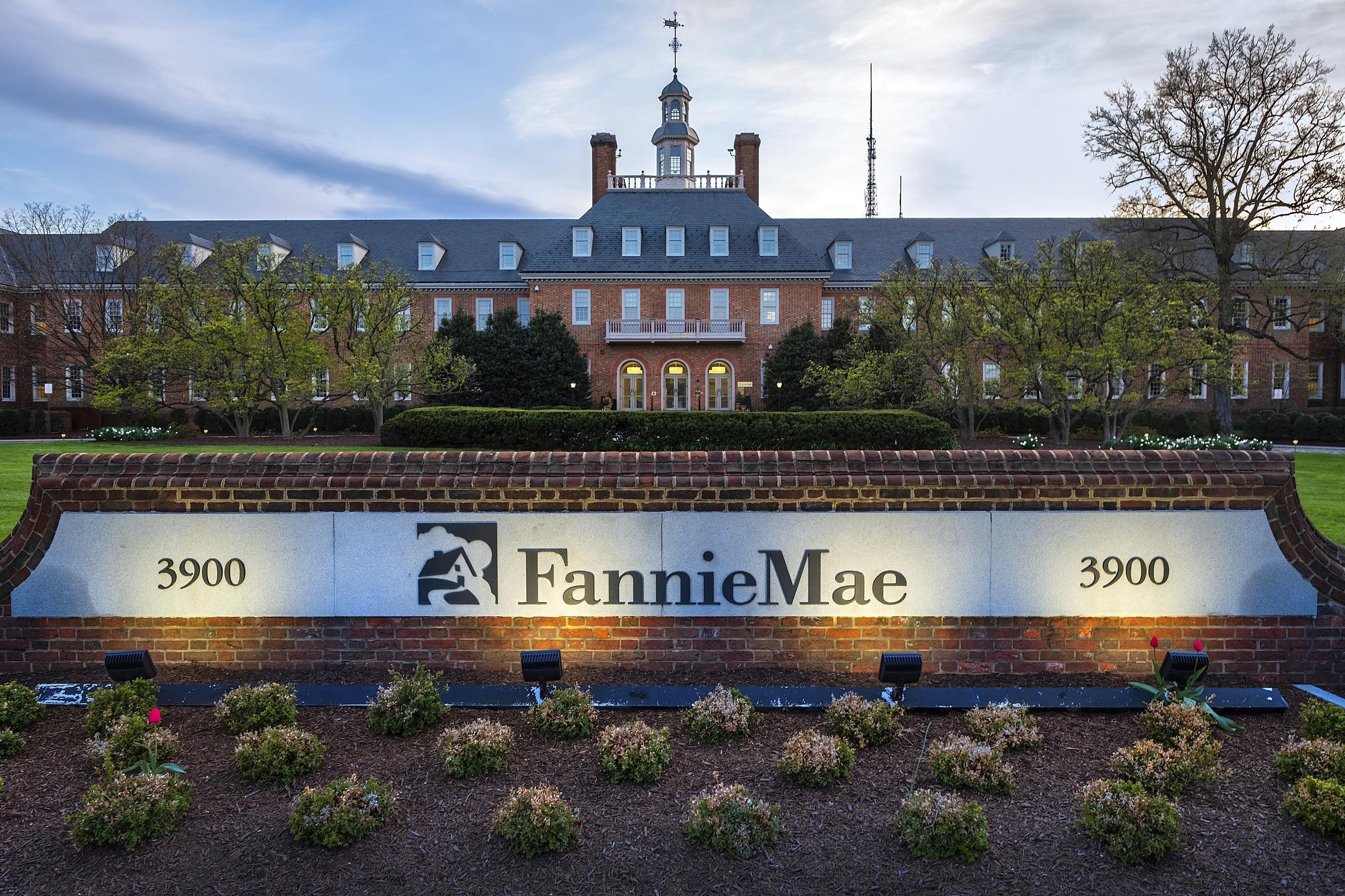 FILE- This April 21, 2018, file photo shows the Fannie Mae headquarters building in Washington. (AP Photo/J. David Ake, File)