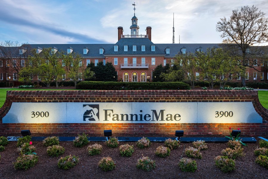 FILE- This April 21, 2018, file photo shows the Fannie Mae headquarters building in Washington. (AP Photo/J. David Ake, File)