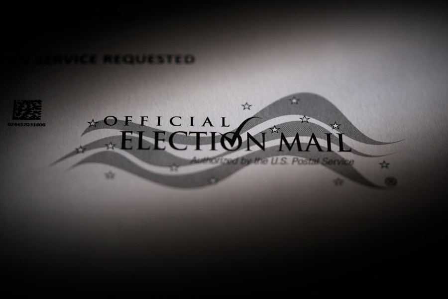 FILE - A mail-in official ballot for the 2024 General Election in the United States is shown in Pennsylvania on Oct. 8, 2024. (AP Photo/Matt Slocum, File)