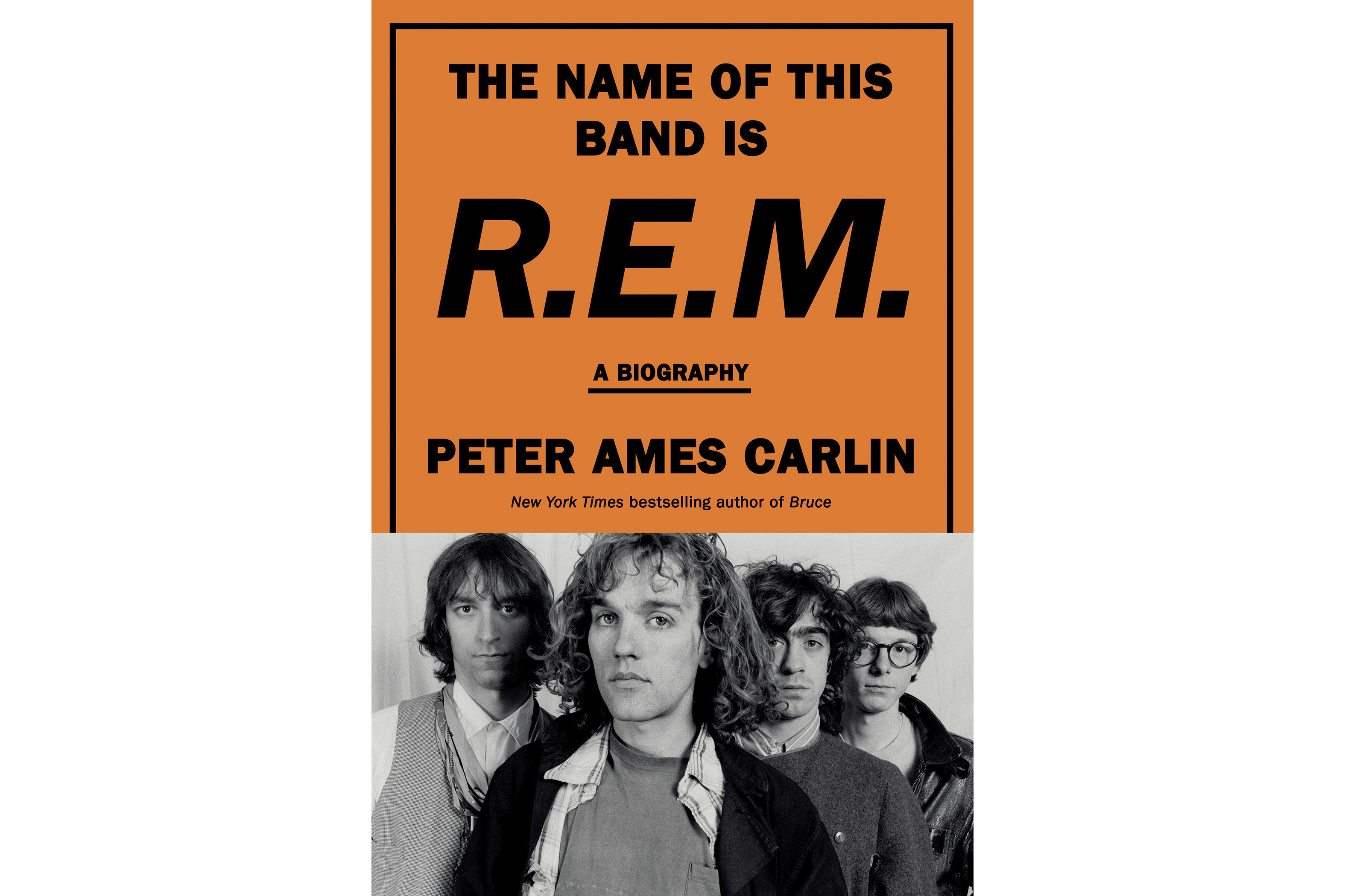 This image released by Doubleday shows "The Name of This Band is R.E.M." by Peter Ames Carlin. (Doubleday via AP)