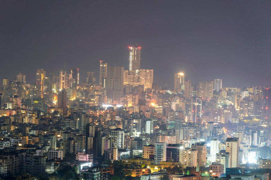 The capital city of Beirut skyline in the early morning, Lebanon, Tuesday, Nov. 5, 2024. (AP Photo/Hassan Ammar)