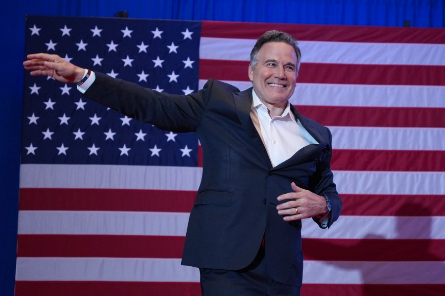 Republican Pennsylvania Senate candidate David McCormick arrives to speak during an election night watch party, Wednesday, Nov. 6, 2024, in Pittsburgh. (AP Photo/Gene J. Puskar)