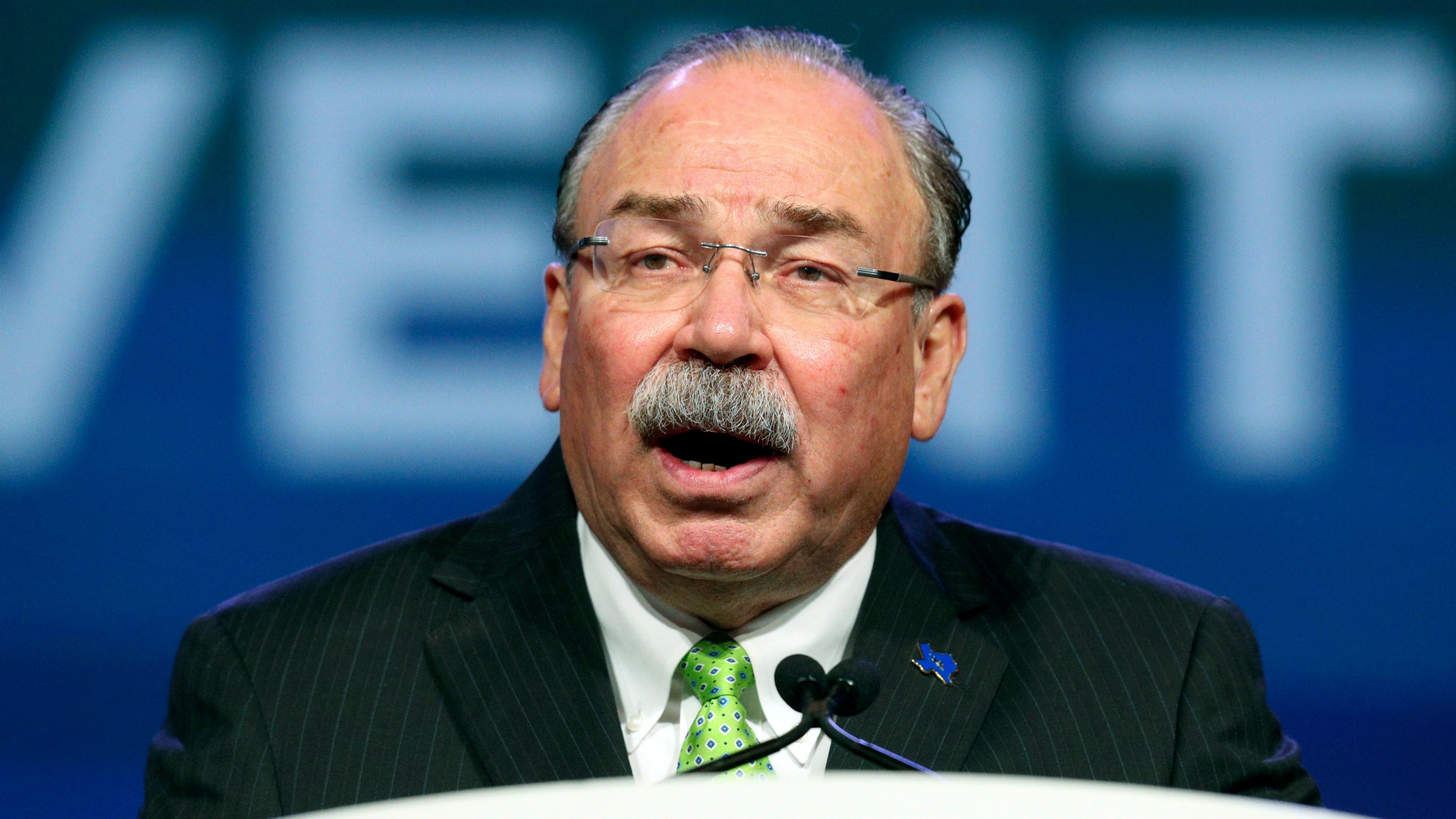 FILE - Gilberto Hinojosa opens up the general session at the Texas Democratic Convention Friday, June 22, 2018, in Fort Worth, Texas. (AP Photo/Richard W. Rodriguez, File)