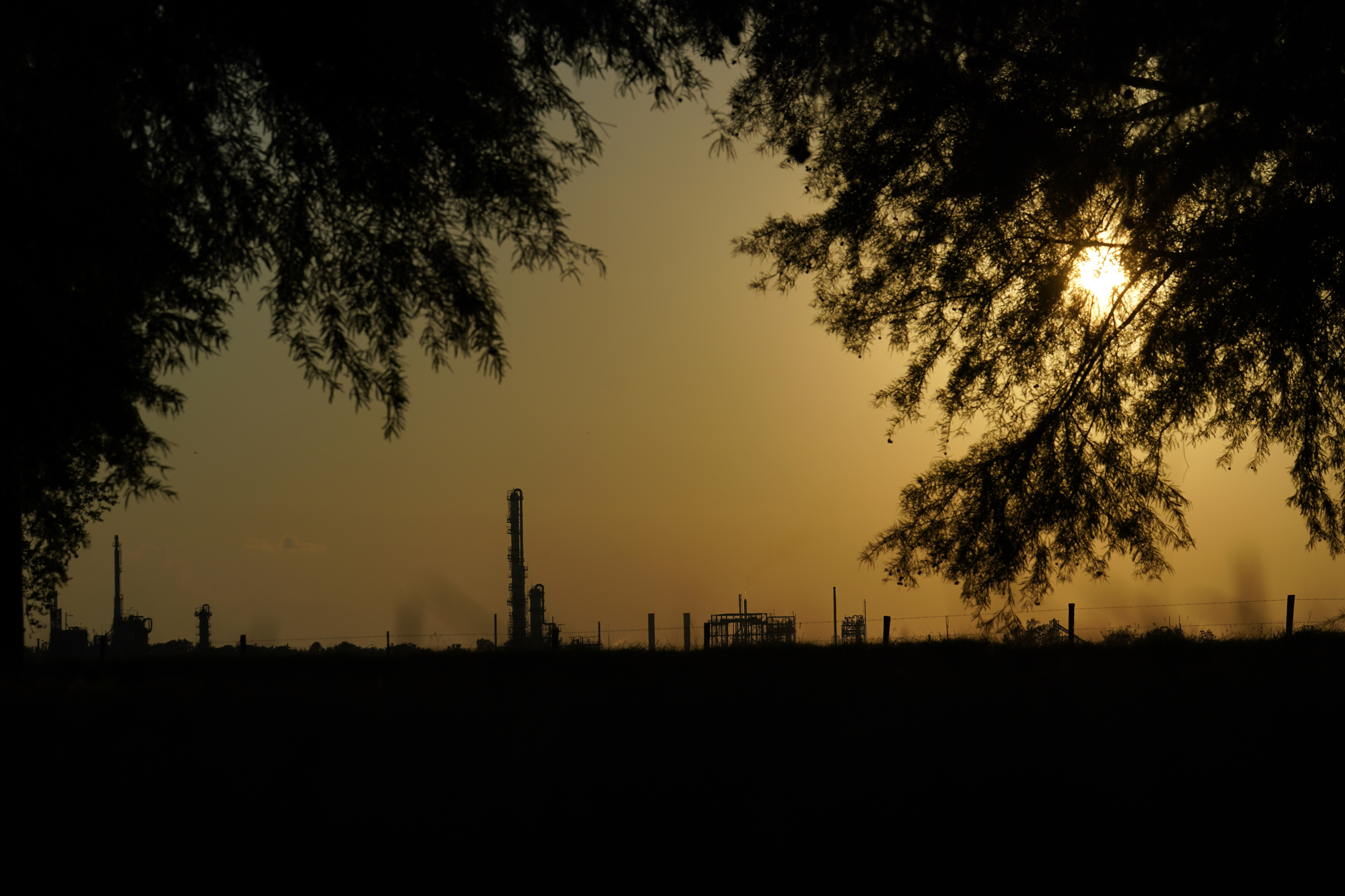 FILE - The Denka Performance Elastomer Plant sits at sunset in Reserve, La., on Sept. 23, 2022. (AP Photo/Gerald Herbert, File)