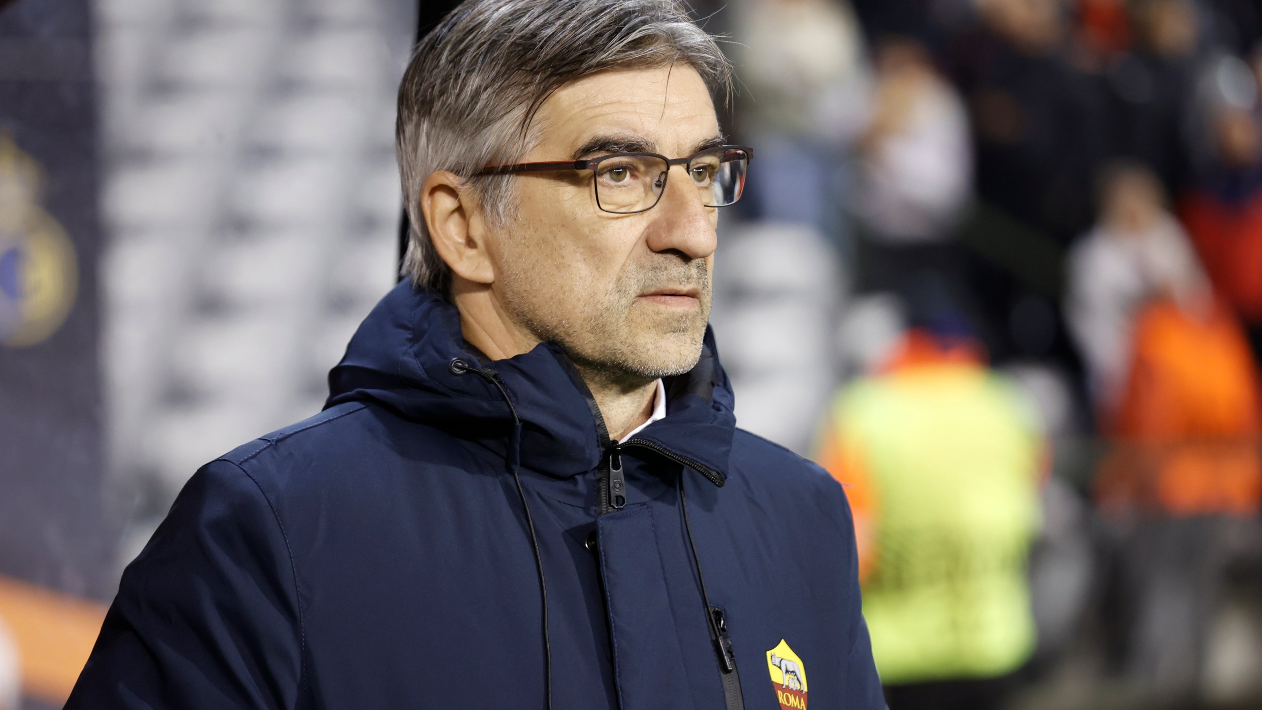 Roma's head coach Ivan Juric prior to the Europa League opening phase soccer match between Union SG and Roma at the King Baudouin stadium in Brussels, Thursday, Nov. 7, 2024. (AP Photo/Omar Havana)