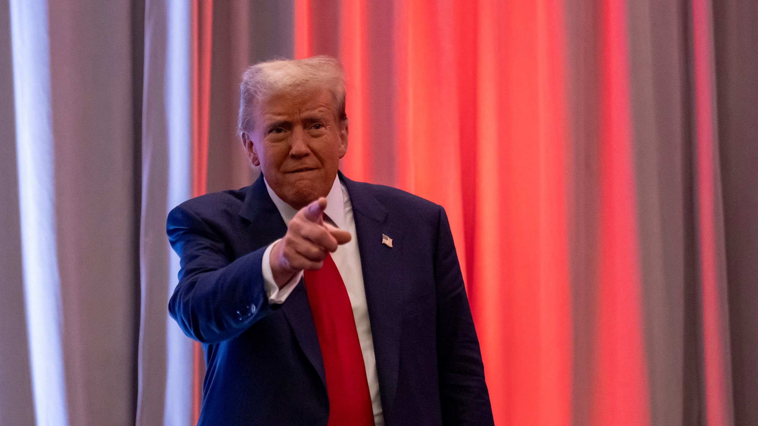 President-elect Donald Trump arrives to speak at meeting of the House GOP conference, Wednesday, Nov. 13, 2024, in Washington. (AP Photo/Alex Brandon)