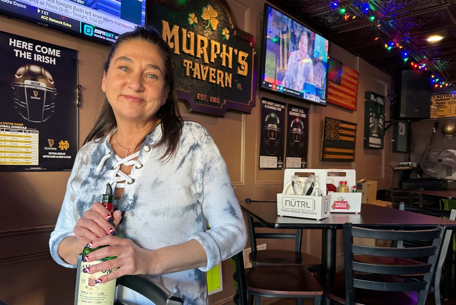 Mara Russo, a bartender at Murph's Tavern in Totowa, N.J., speaks about why she supported President-elect Donald Trump in 2024. Totowa, in suburban New York's Passaic County, went for a Republican for president for the first time since 1992. (AP photo/Mike Catalini)