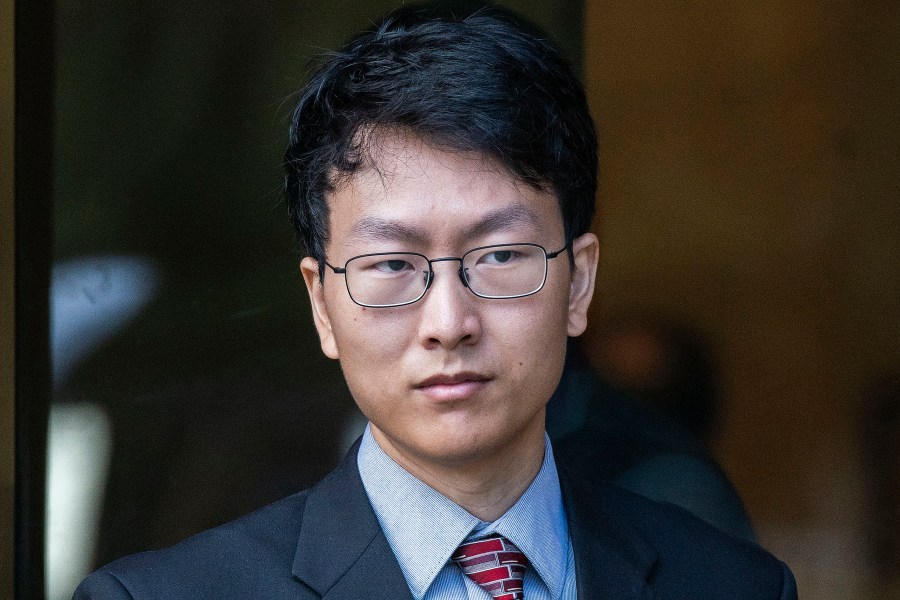 FILE - Gary Wang, co-founder and former chief technology officer of FTX Cryptocurrency Derivatives Exchange exits the Manhattan federal court after testifying on Oct. 10, 2023, in New York. (AP Photo/Eduardo Munoz Alvarez, file)