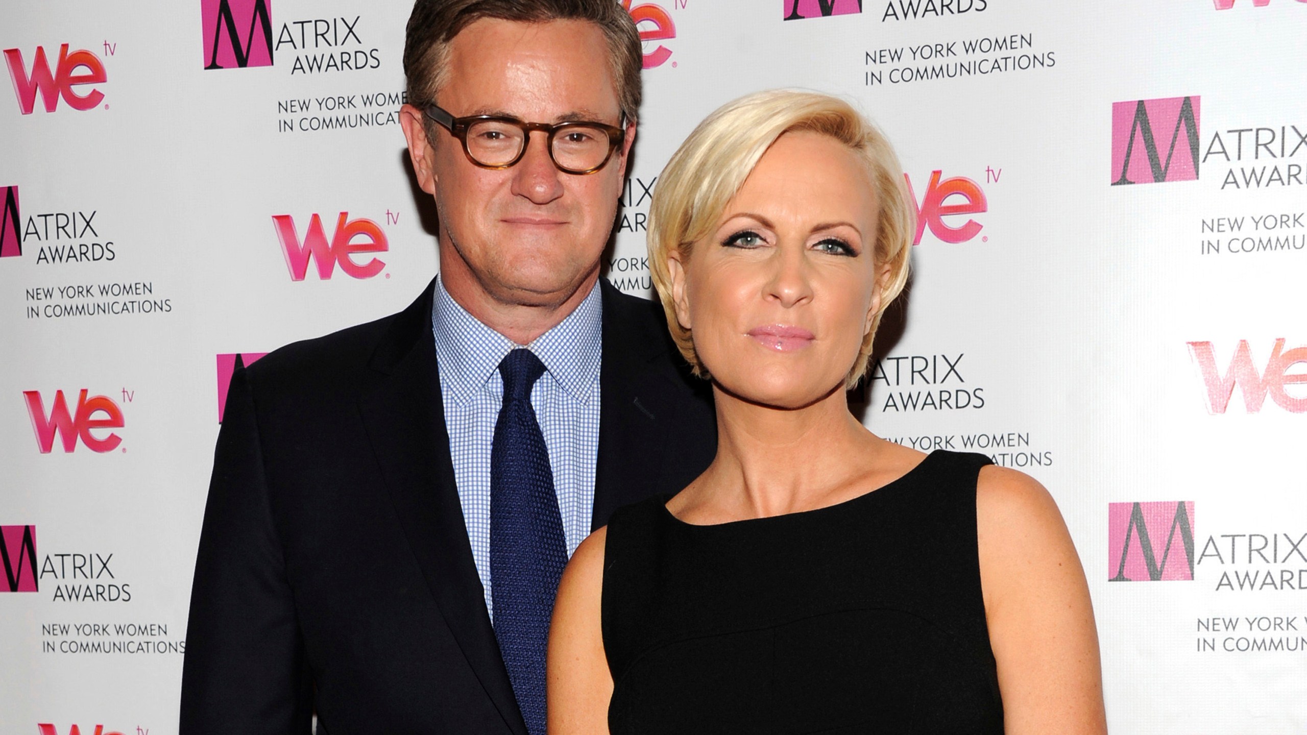 FILE - MSNBC's "Morning Joe" co-hosts Joe Scarborough and Mika Brzezinski, right, attend the 2013 Matrix New York Women in Communications Awards at the Waldorf-Astoria Hotel in New York, April 22, 2013. (Evan Agostini/Invision/AP, File)