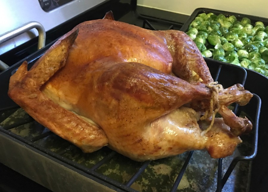 FILE - Some of the food from a Thanksgiving dinner from Martha & Marley Spoon in New York, Oct. 14, 2016. (AP Photo/Bree Fowler, File)