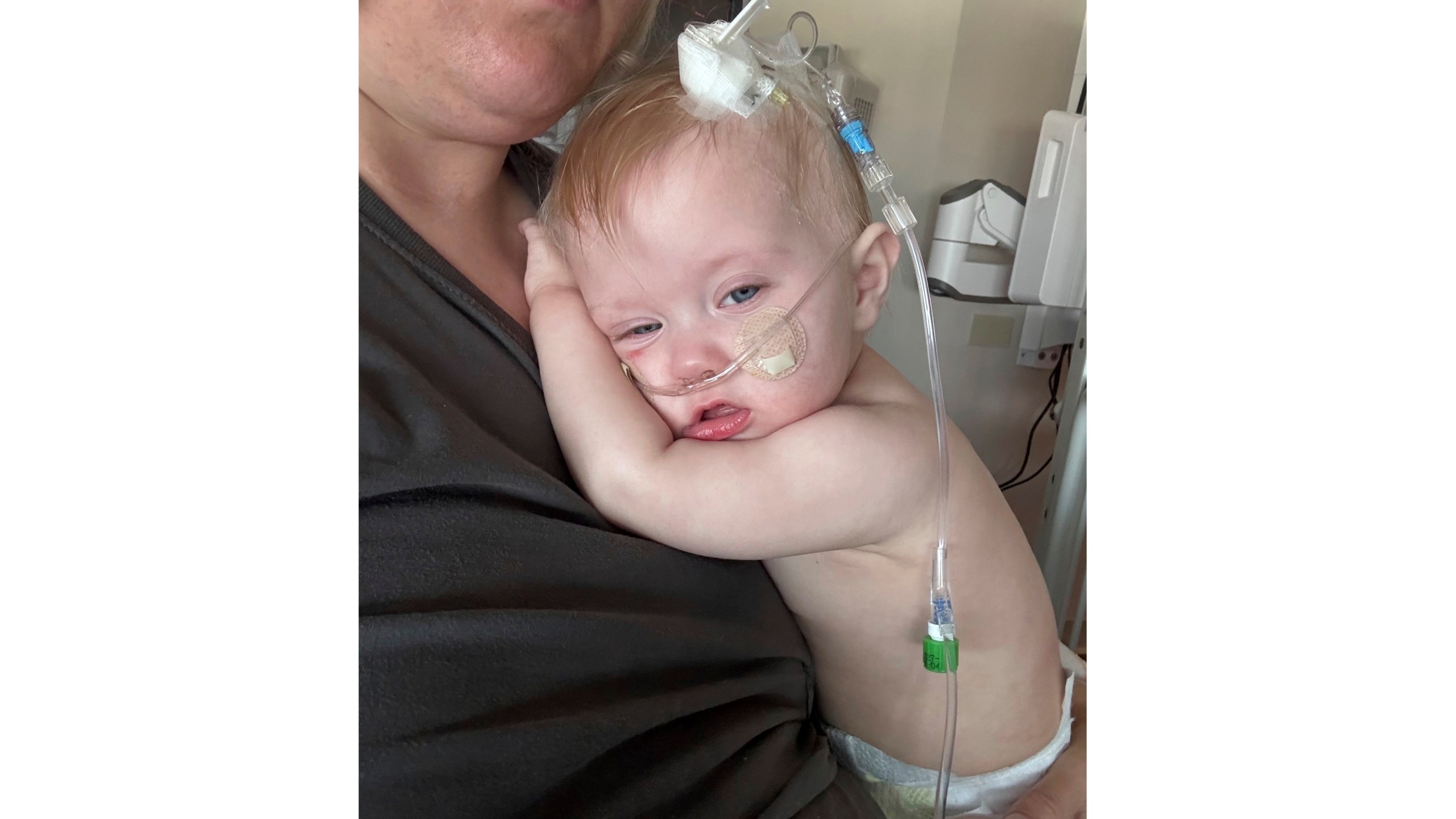 This image provided by Nicole West shows Logan West, 11 months old, of Townsend, Mont., who was sickened in October in an outbreak of E. coli food poisoning tied to slivered onions served on McDonald's Quarter Pounder hamburgers. (Nicole West via AP)