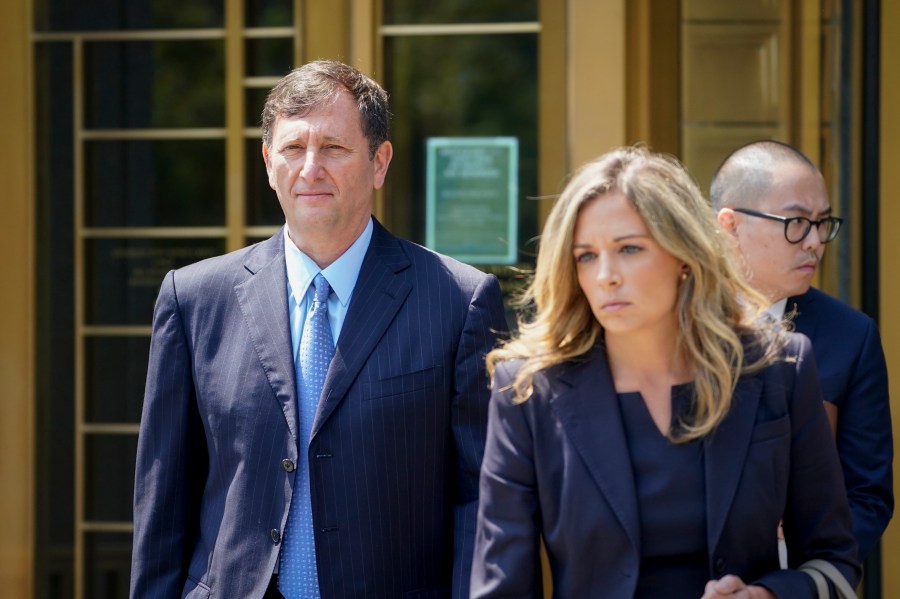 FILE - Alexander Mashinsky, founder and former chief executive of the failed cryptocurrency lending platform Celsius Network, leaves Manhattan federal court with his legal team, July 25, 2023, in New York. (AP Photo/John Minchillo, File)