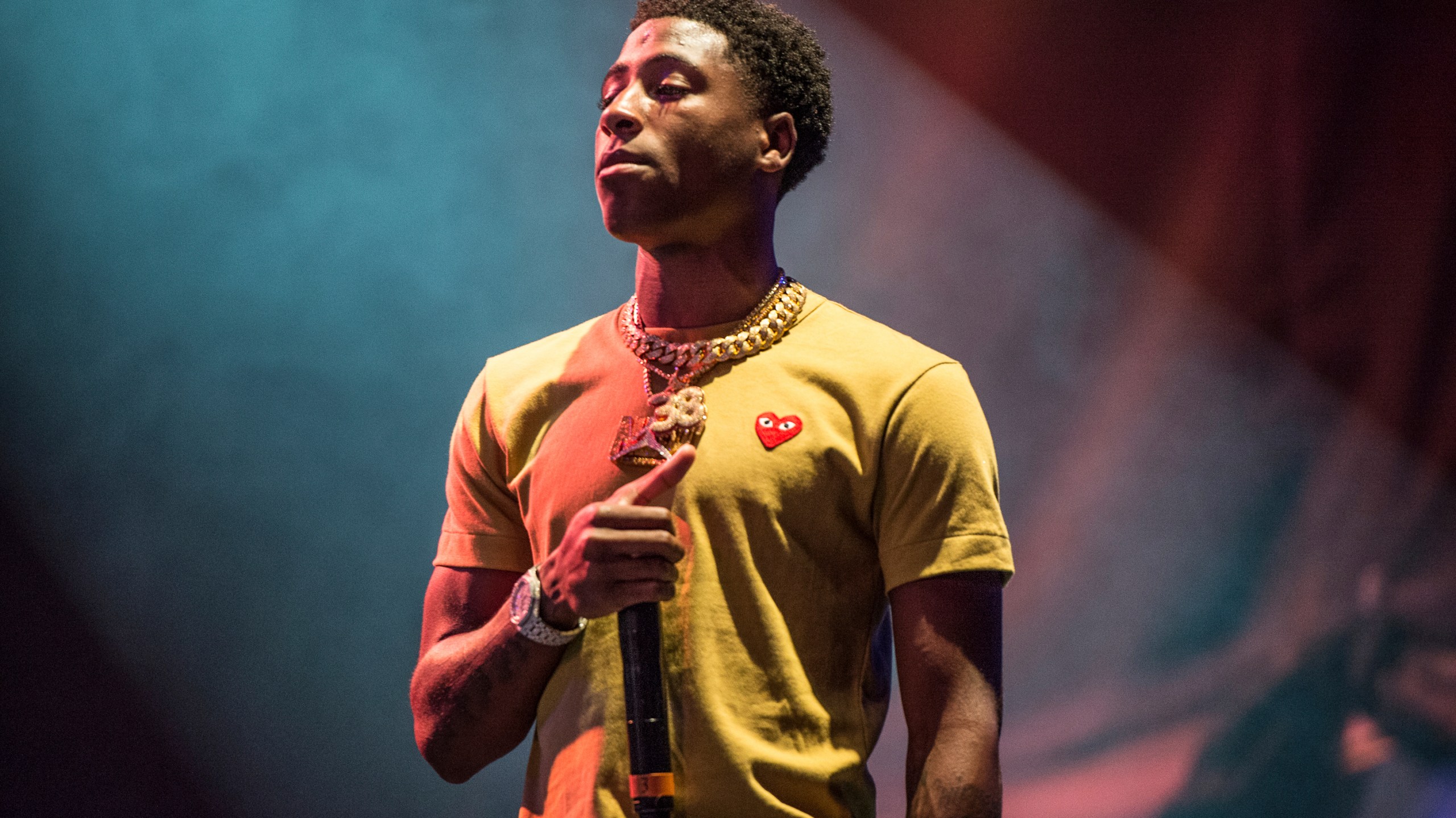 FILE - NBA YoungBoy performs at the Lil' WeezyAna Fest at Champions Square, on Aug. 25, 2017, in New Orleans. (Photo by Amy Harris/Invision/AP, File)