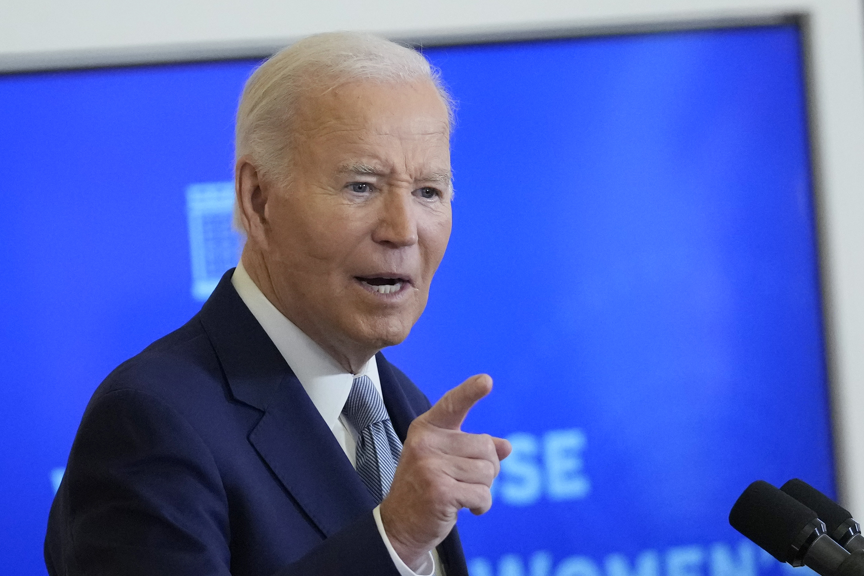 President Joe Biden speaks at the White House Conference on Women's Health Research from the East Room of the White House in Washington, Wednesday, Dec. 11, 2024. (AP Photo/Susan Walsh)