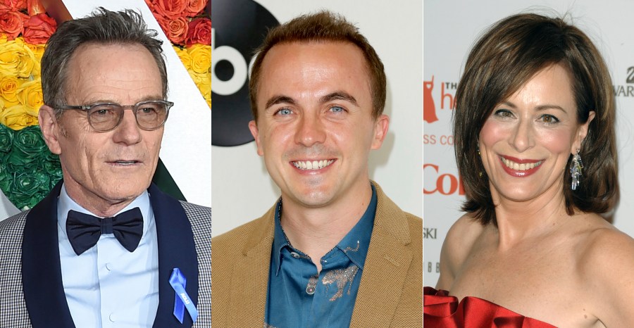 Bryan Cranston appears at the 73rd annual Tony Awards in New York on June 9, 2019, left, Frankie Muniz appears at the Disney/ABC 2018 Television Critics Association Summer Press Tour in Beverly Hills, Calif., on, Aug. 7, 2018, center, and Jane Kaczmarek appears to the Heart Truth's Red Dress collection during Fashion Week in New York on Feb. 13, 2009. (AP Photo)