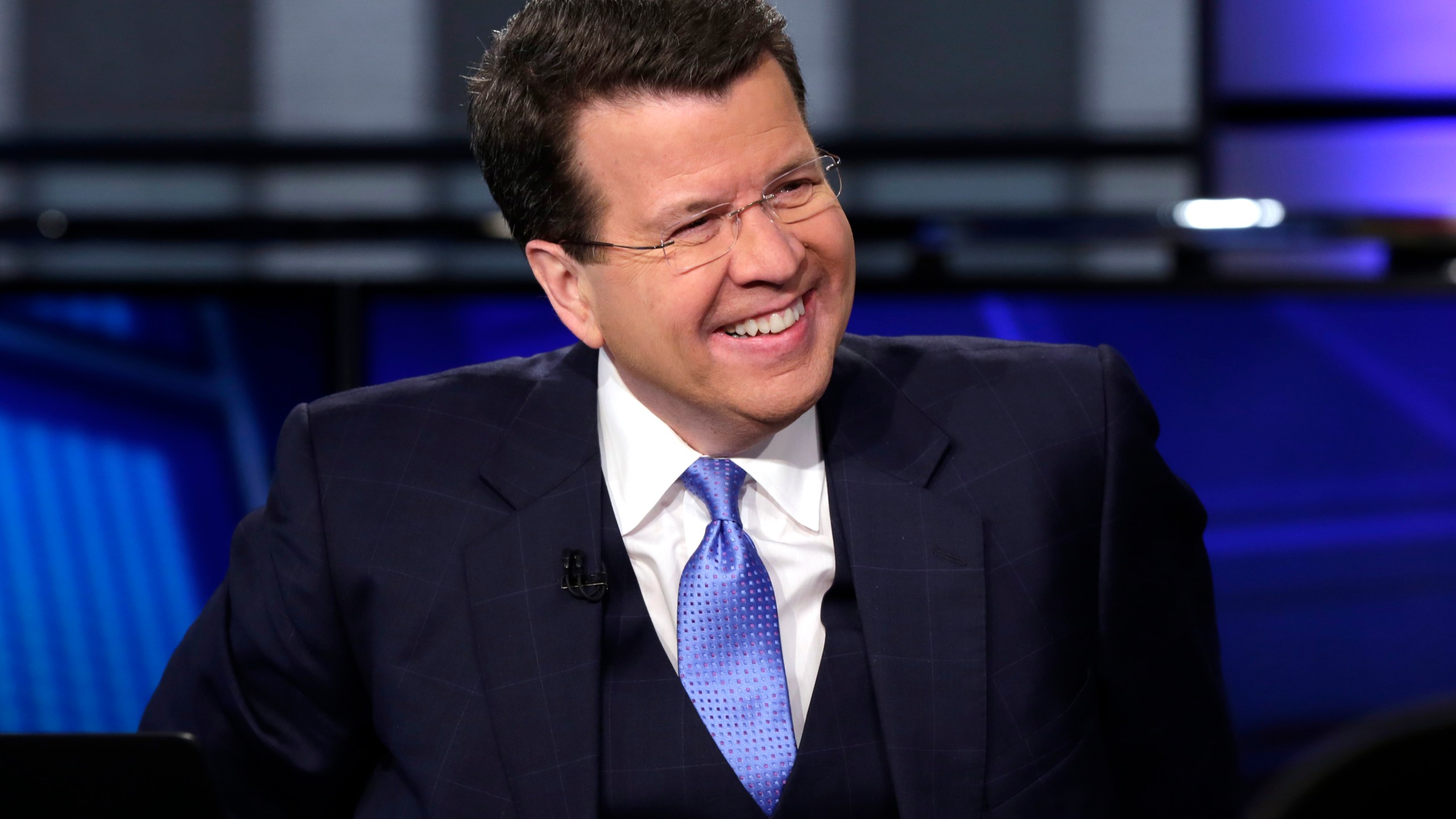 FILE - Anchor Neil Cavuto appears on the set of his "Cavuto: Coast to Coast" program, on the Fox Business Network, in New York on March 9, 2017. (AP Photo/Richard Drew, File)