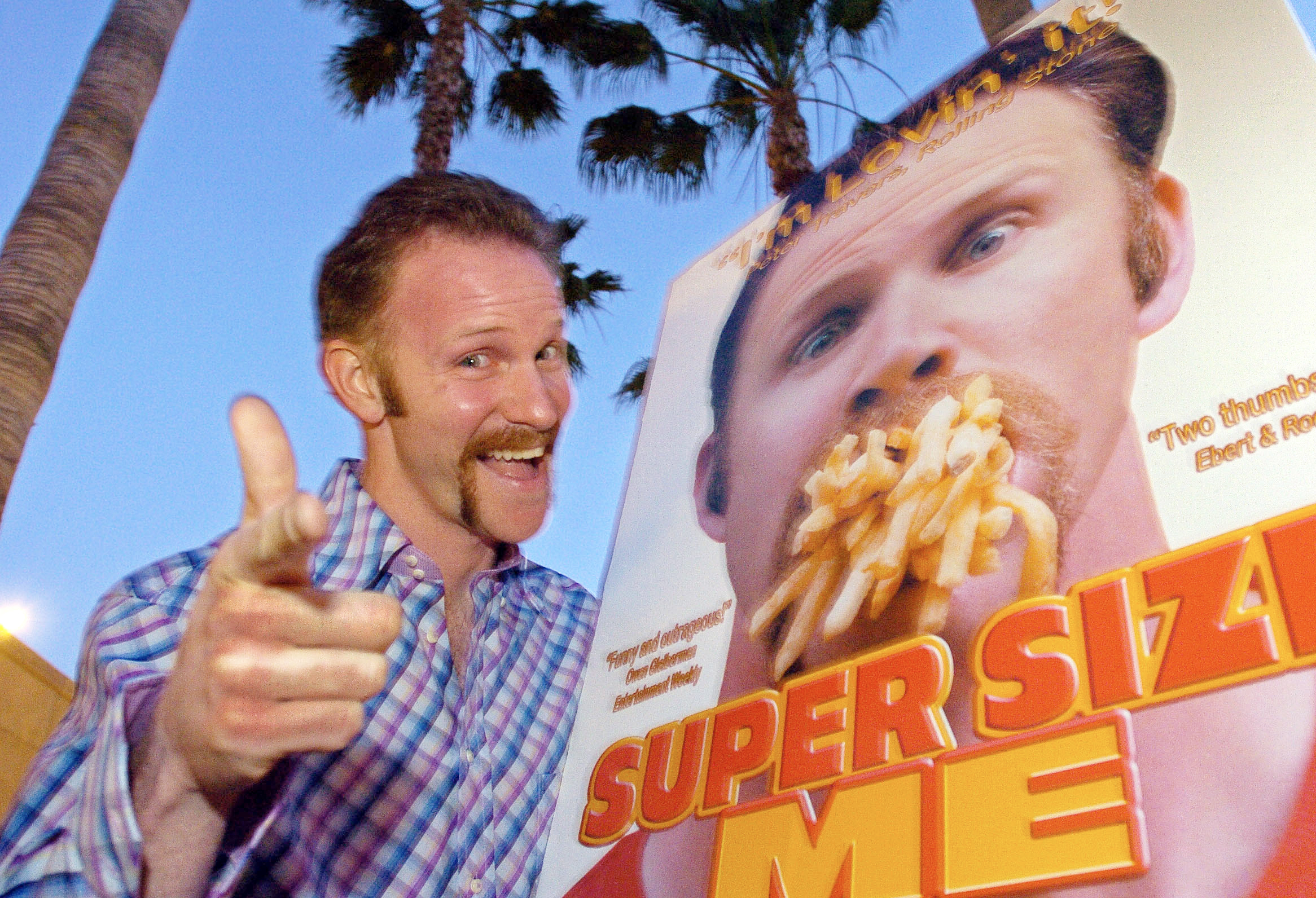 FILE - Morgan Spurlock appears at the premiere of his film "Super Size Me," on April 22, 2004, in the Hollywood section of Los Angeles. (AP Photo/Mark J. Terrill, File)