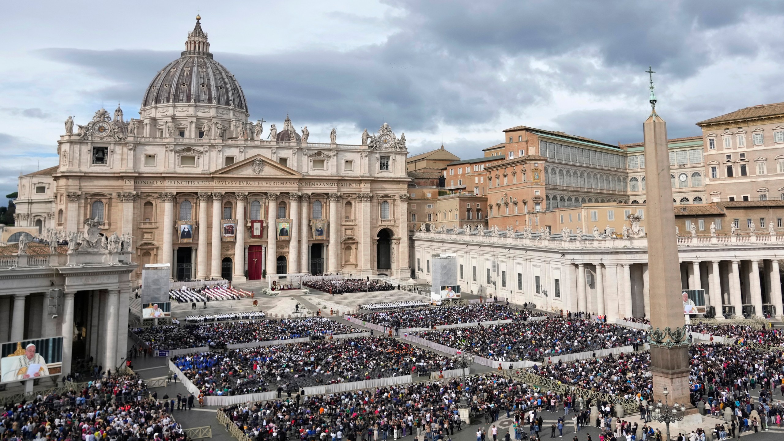 FILE - A view of St. Peter's Square is pictured at the Vatican, Oct. 20, 2024. (AP Photo/Andrew Medichini, File)