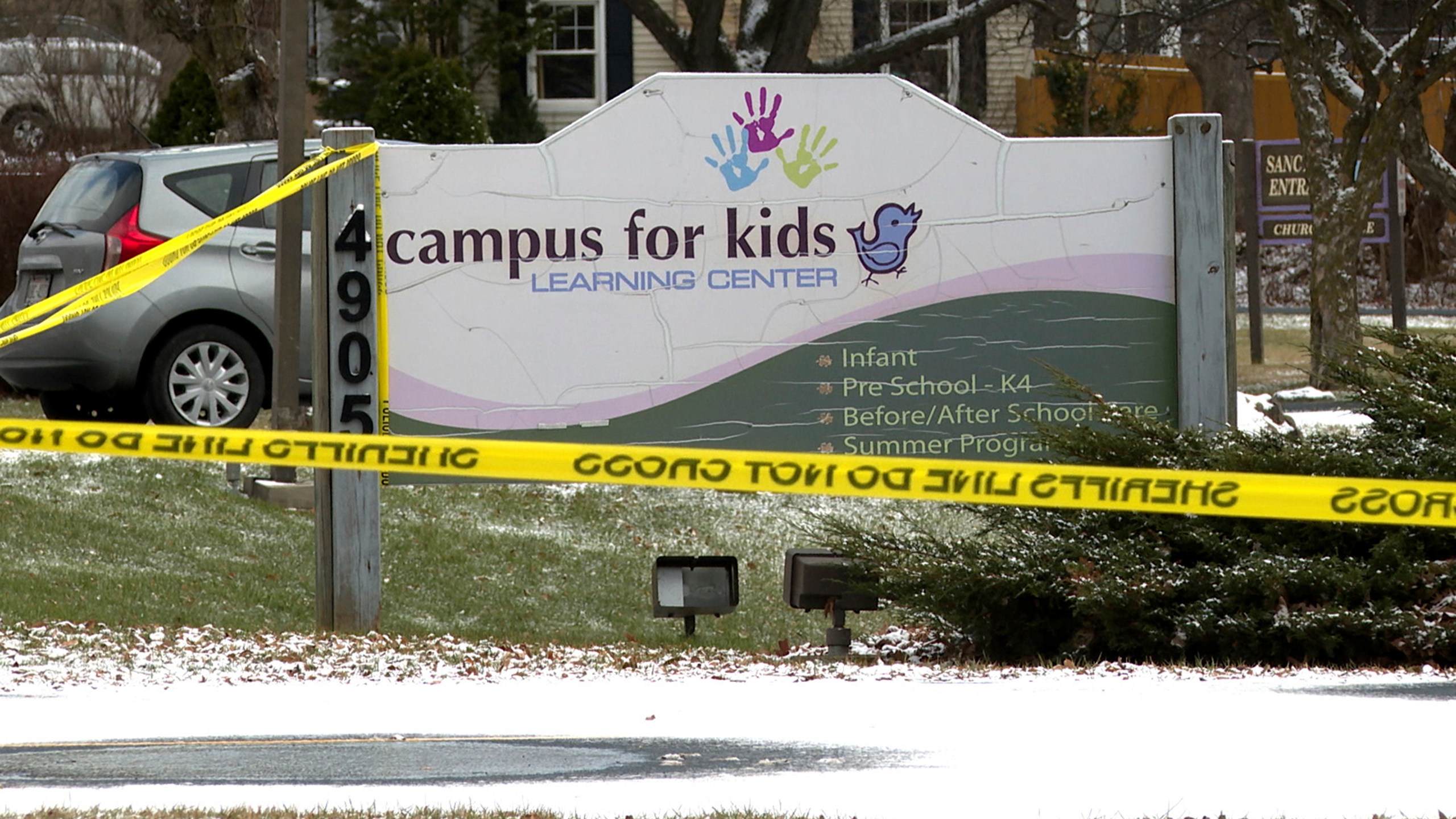 Police tape remained after a shooting Monday at Abundant Life Christian School on Wednesday, Dec. 18, 2024 in Madison, Wis. (AP photo/Mark Vancleave)