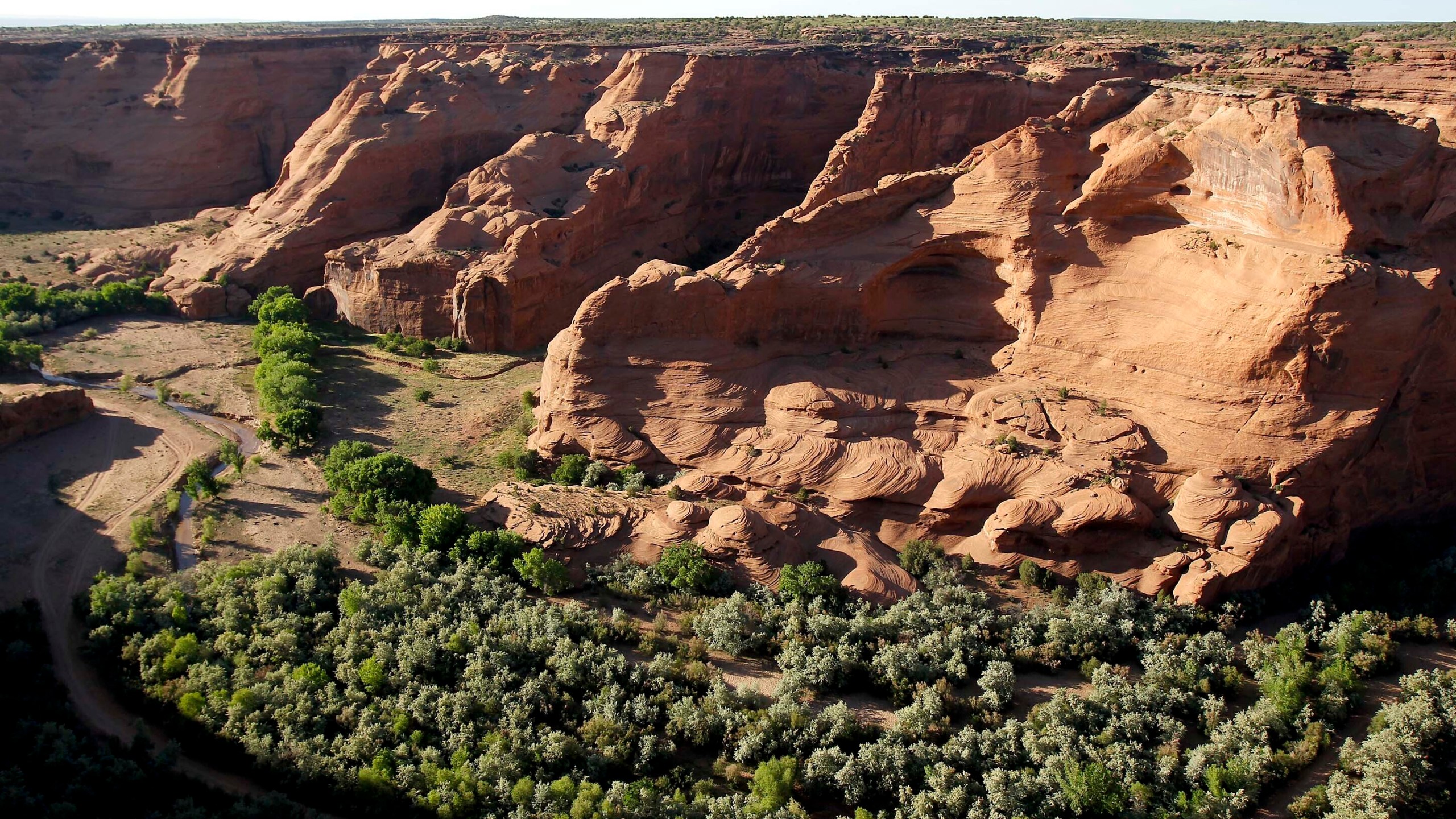 FILE - The vast landscape opens up inside Canyon de Chelly National Monument, May 30, 2010, near Chinle, Ariz. (AP Photo/Ross D. Franklin, File)