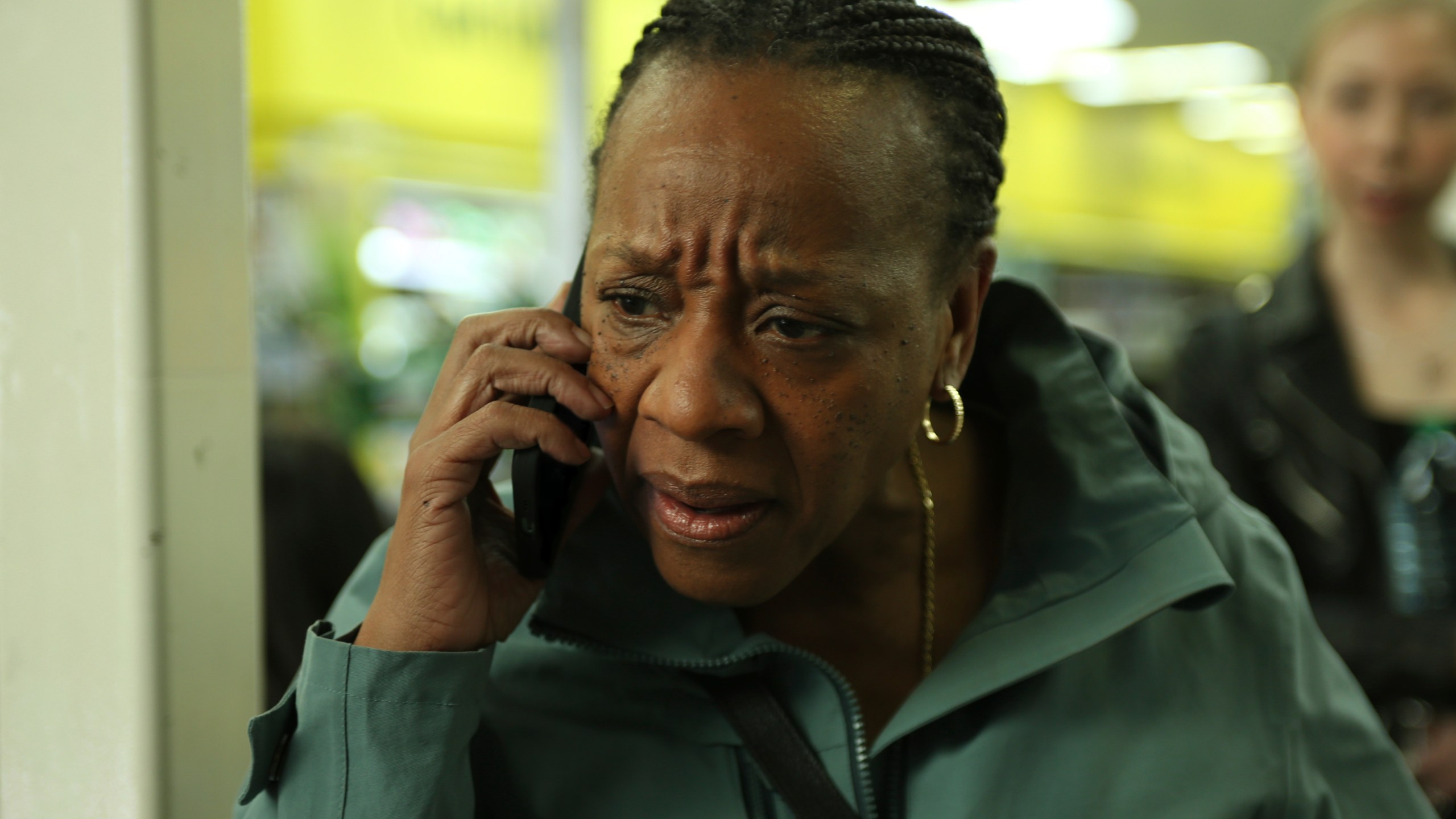 This image released by Bleecker Street shows Marianne Jean-Baptiste in a scene from "Hard Truths." (Simon Mein/Bleecker Street via AP)