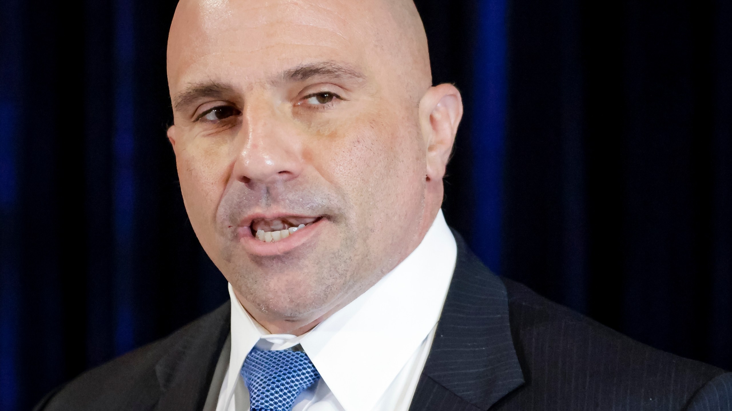 Deputy Assistant Director of the Counterterrorism Division of the FBI Christopher Raia speaks during a news conference at the FBI Headquarters in New Orleans, Sunday, Jan. 5, 2025, to release new information about Shamsud-Din Jabbar, the man who carried out an attack on New Orleans' Bourbon Street on New Year's Day. (Scott Threlkeld/The Times-Picayune/The New Orleans Advocate via AP)