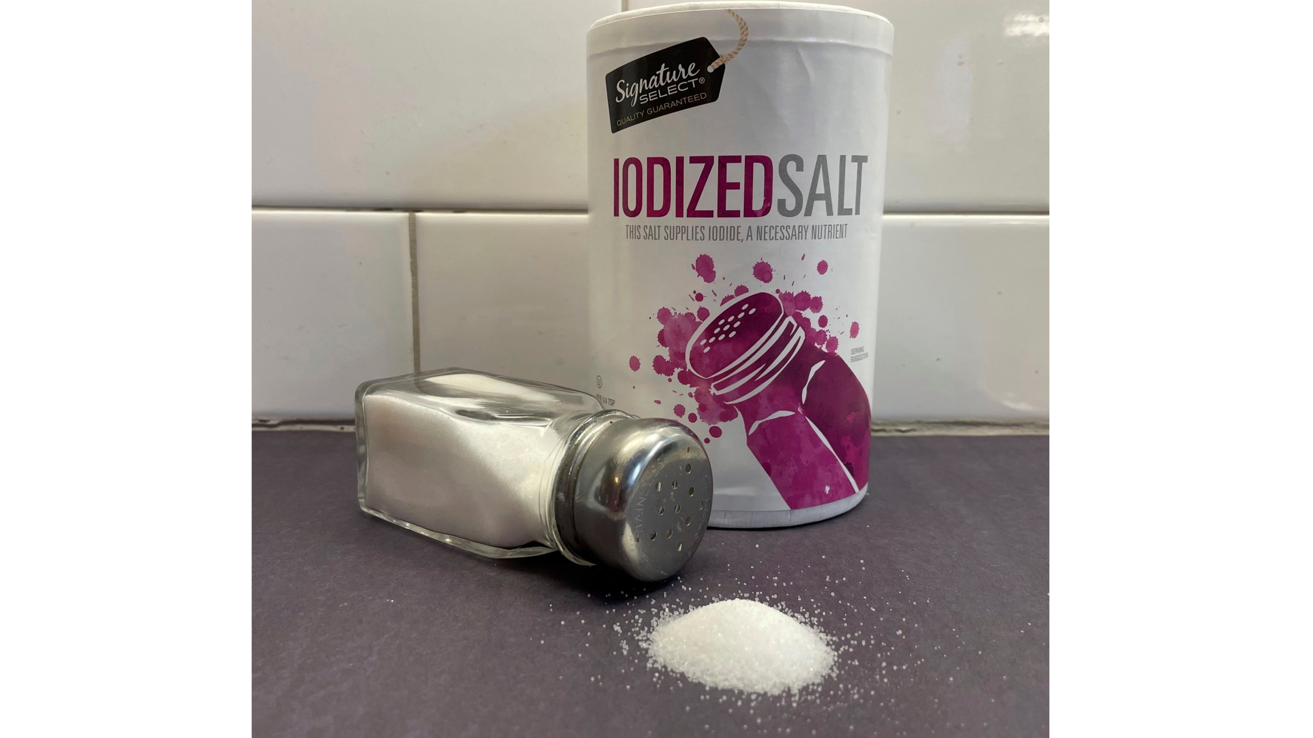 Iodized salt is displayed for a photograph in Philadelphia on Monday, Jan. 6, 2025. (AP Photo/Jonathan Poet)