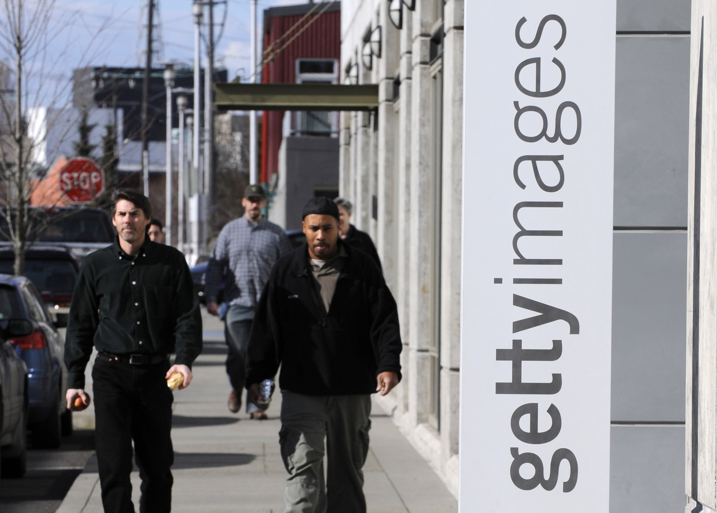 FILE - A sign for the Seattle office of Getty Images Inc., is shown Monday, Feb. 25, 2008, in Seattle. (AP Photo/Ted S. Warren, File)