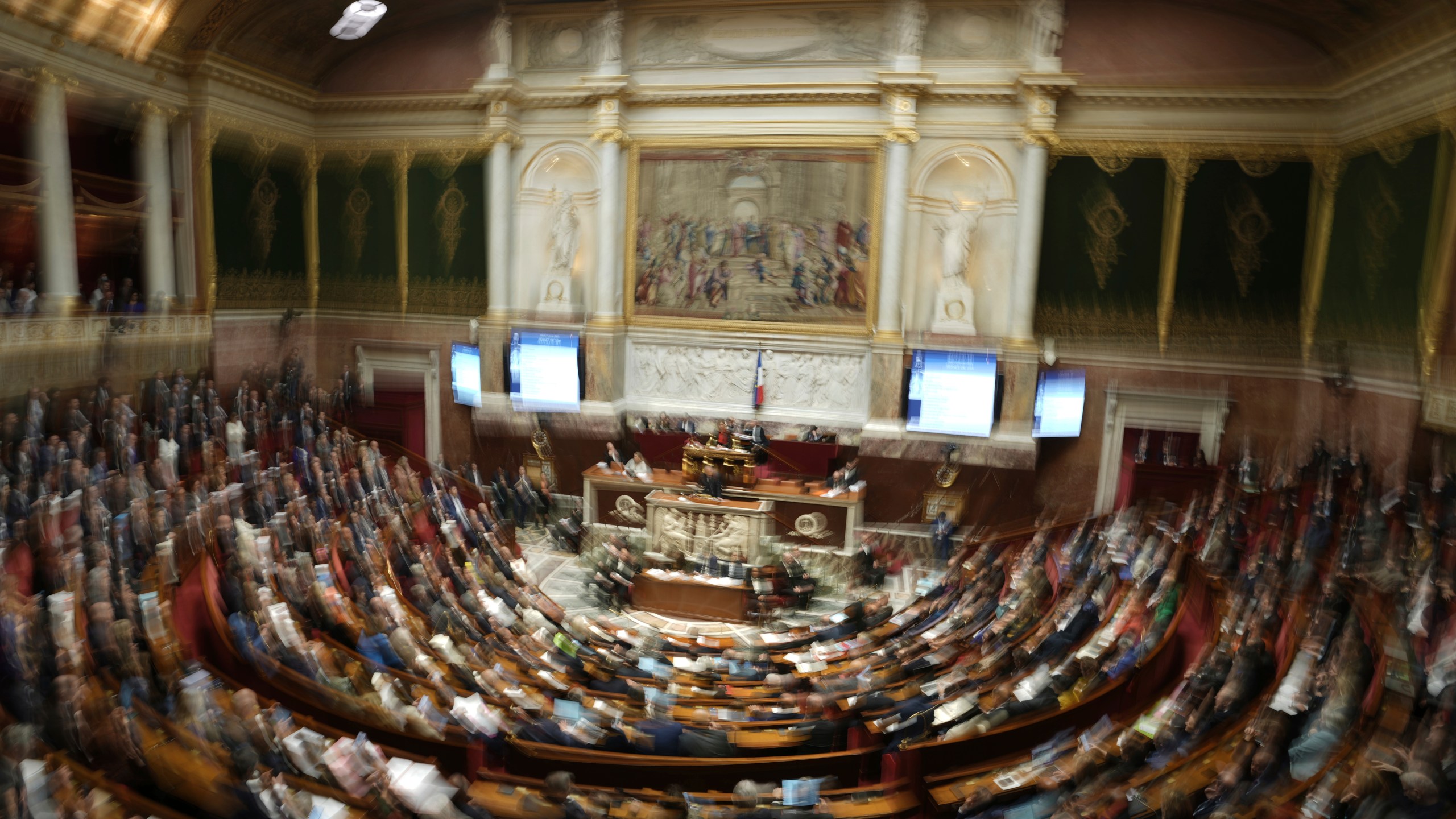 Lawmakers listen to French Prime Minister Francois Bayrou delivering his general policy speech, Tuesday, Jan. 14, 2025 at the National Assembly in Paris. (AP Photo/Thibault Camus)