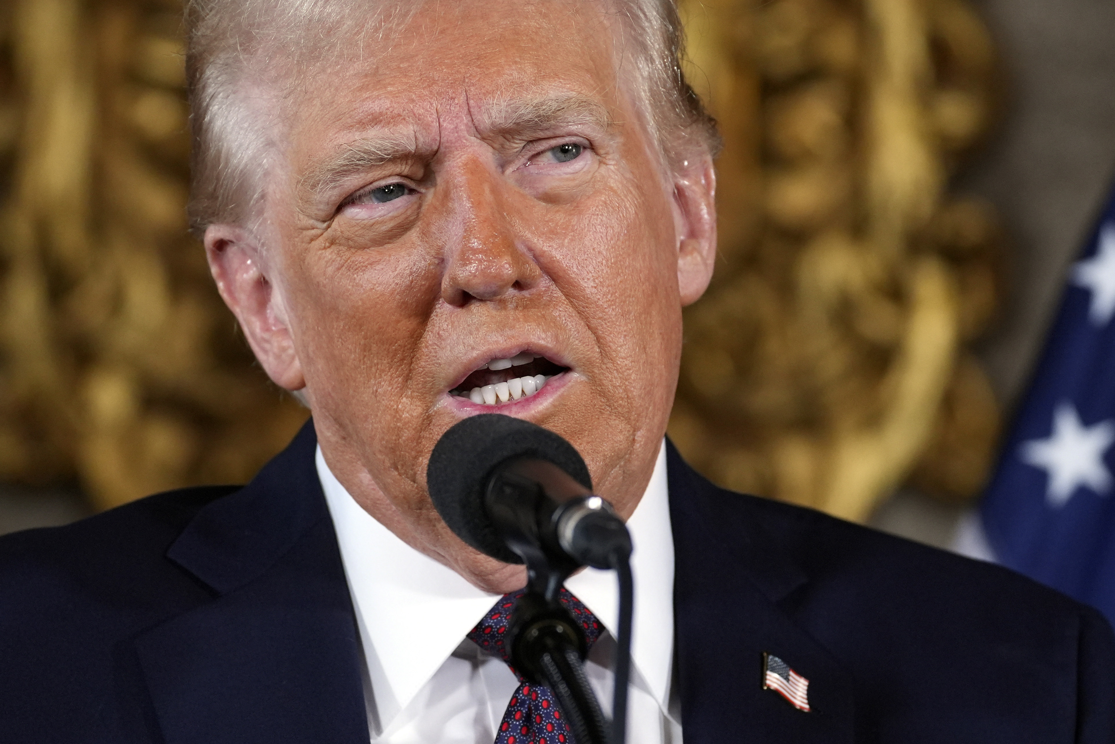 President-elect Donald Trump speaks during a news conference at Mar-a-Lago, Tuesday, Jan. 7, 2025, in Palm Beach, Fla. (AP Photo/Evan Vucci)