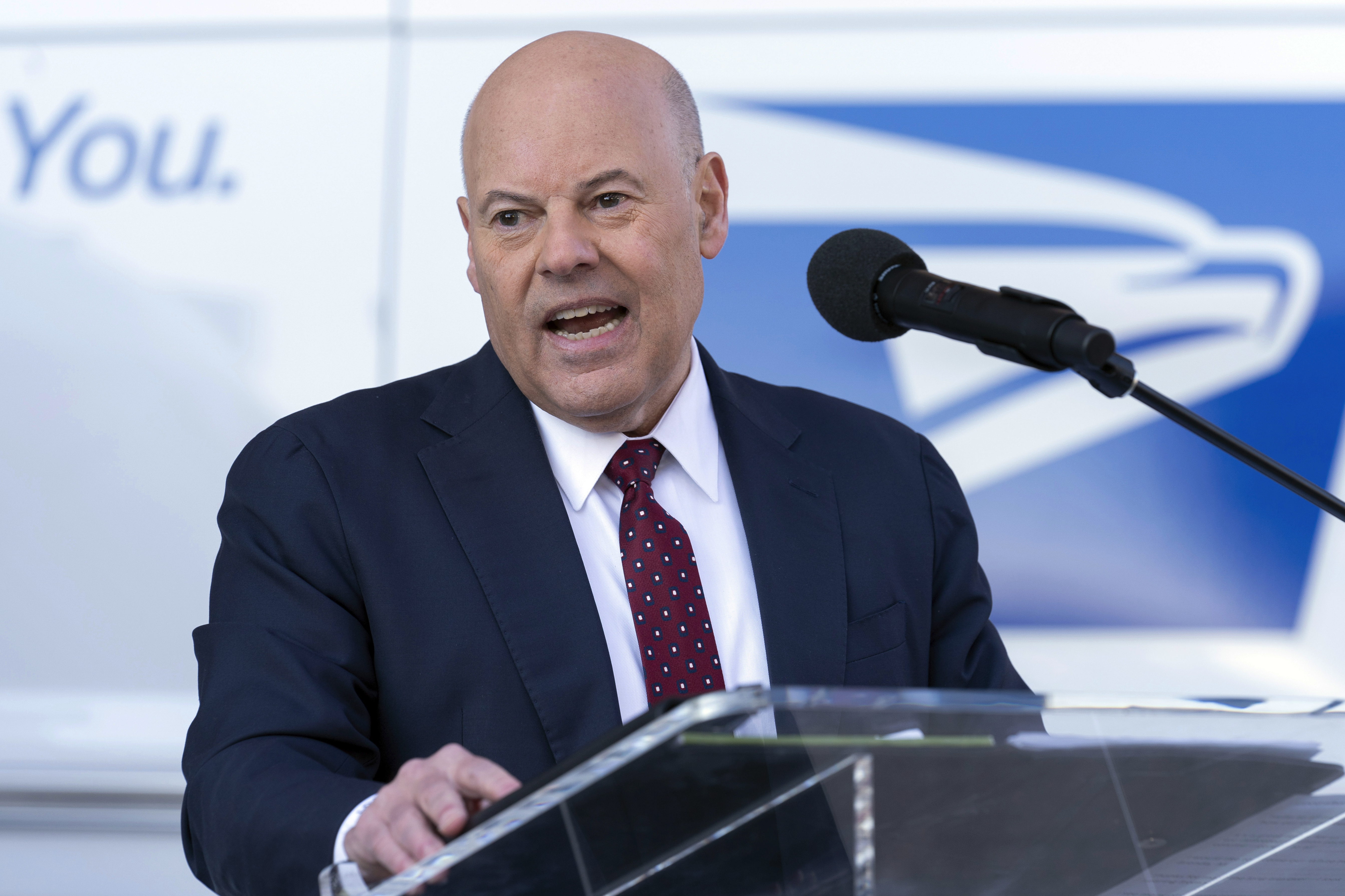 FILE - Postmaster General of the United States Louis DeJoy speaks during a news conference, Dec. 20, 2022, in Washington. (AP Photo/Jose Luis Magana, File)